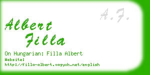 albert filla business card